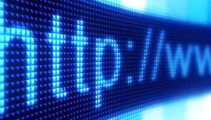 Letreiro azul http indicando links