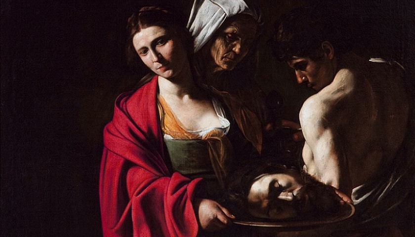 Obra: "Salomé com a Cabeça de São João Batista" (1607), de Caravaggio (1571 - 1610).