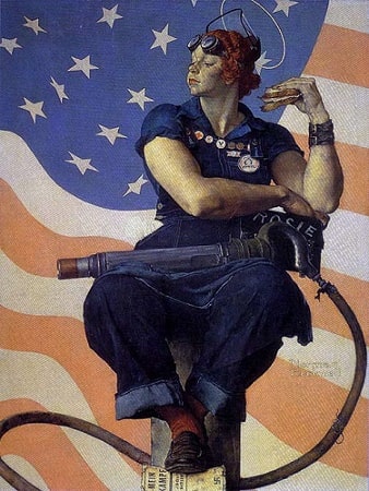 Mulher representando Revolução por meio do blue jeans