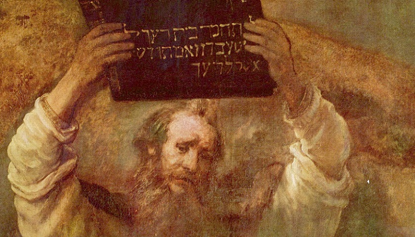 Obra: "Mosè con le tavole della legge", de Rembrandt Harmenszoon Van Rijn (1606 - 1669): pintor e gravador holandês.