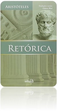 Capa da obra aristotélica “Retórica”. Publicada pela Editora Edipro, sob ISBN 8572837469.