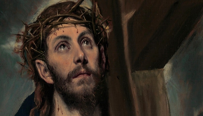 recorte da obra: “Cristo carregando a cruz”, criada em 1580 pelo pintor, escultor e arquiteto grego El Greco (1541 - 1614).