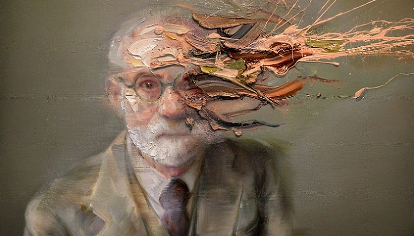 Pintura de Sigmund Freud, por Por Mathieu Laca.