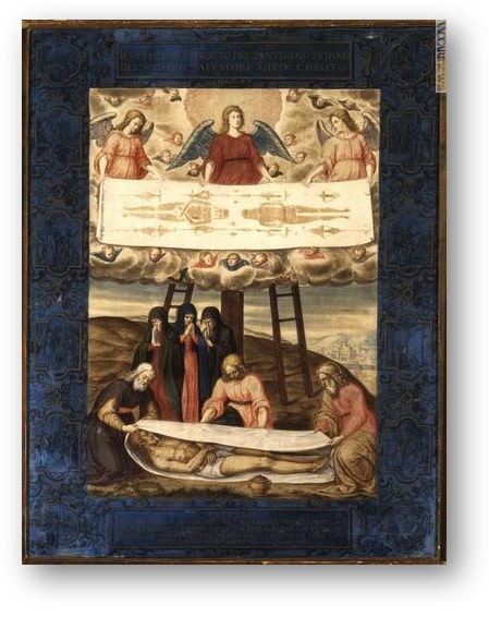 Este é o modo pelo qual Nosso Senhor foi envolto no Santo Sudário, segundo pintura de Giovanni Battista della Rovere (fim do século XVI e início do século XVII).