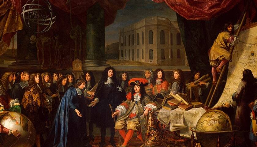 Jean-Baptiste Colbert (1619-1683) Apresentando os membros da Academia Real da Ciência para Louis XIV (1638-1715) c.1667