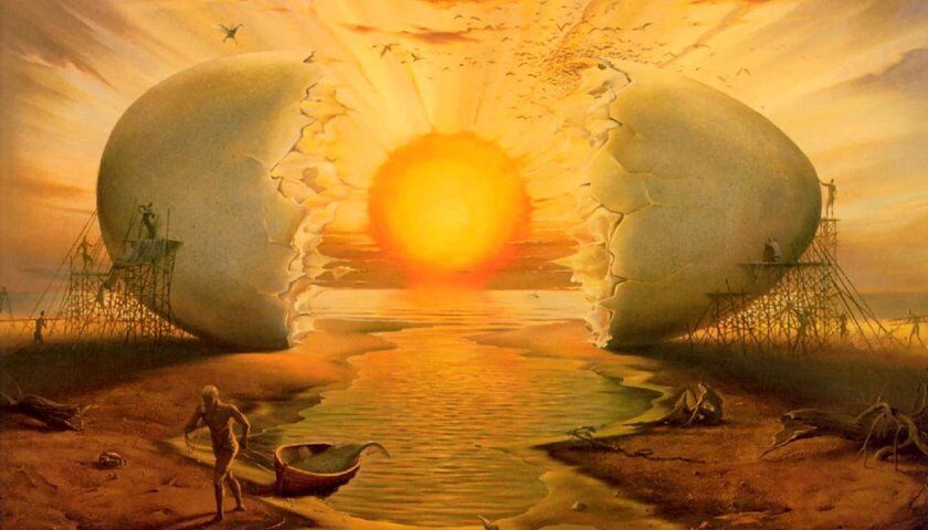 Recorte da obra: "Nascer do sol" de autoria do pintor russo Vladimir Kush.