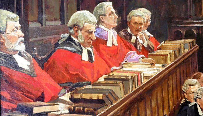 Recorte da obra: “The treason trial of Sir Roger Casement”, criada pelo pintor irlandês John Lavery (1856 - 1941).