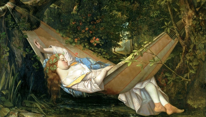 Obra: "Le Hamac" 1844), do pintor francês Gustave Courbet