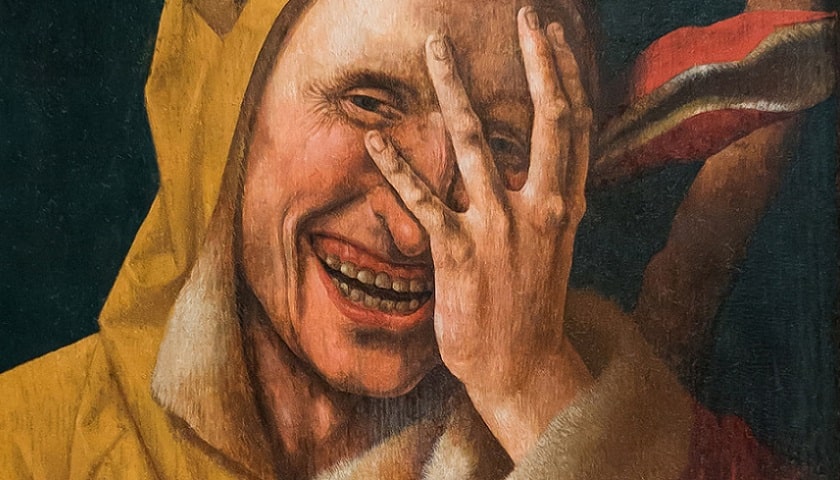 Obra "LaughingFool", possivelmente criada por Jacob Cornelisz.