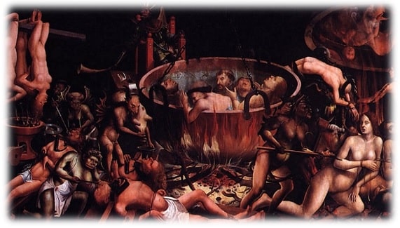 Obra "O Inferno": pintura a óleo sobre madeira de carvalho, pintado cerca de 1515 por pintor português, mas de identidade desconhecida.