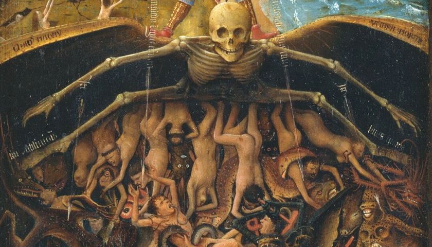 Detalhe da obra: "A Crucificação e O Juízo Final", de Jan van Eyck