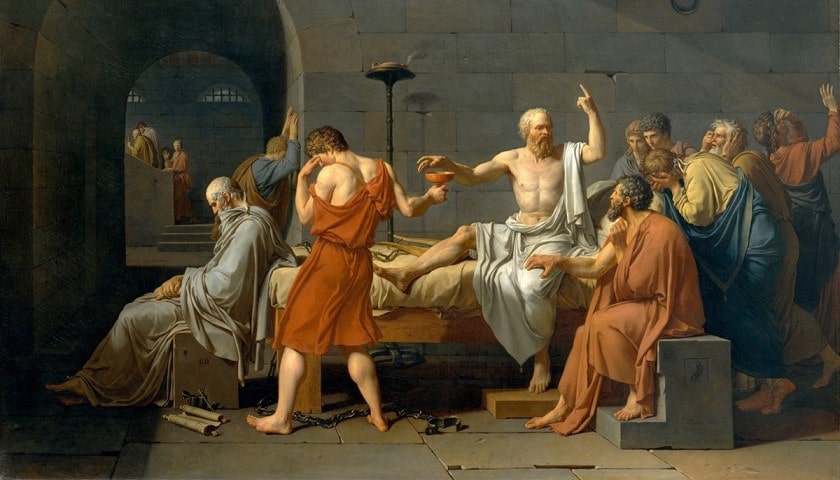 Obra: "A morte de Socrátes" (1787), de Jacques-Louis David (1748 - 1822)