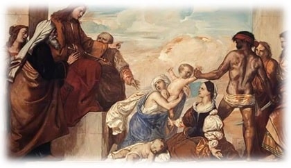 Recorte da obra: "The Judgement of Solomon", criada por William Dyce (1806–1864), em 1836.