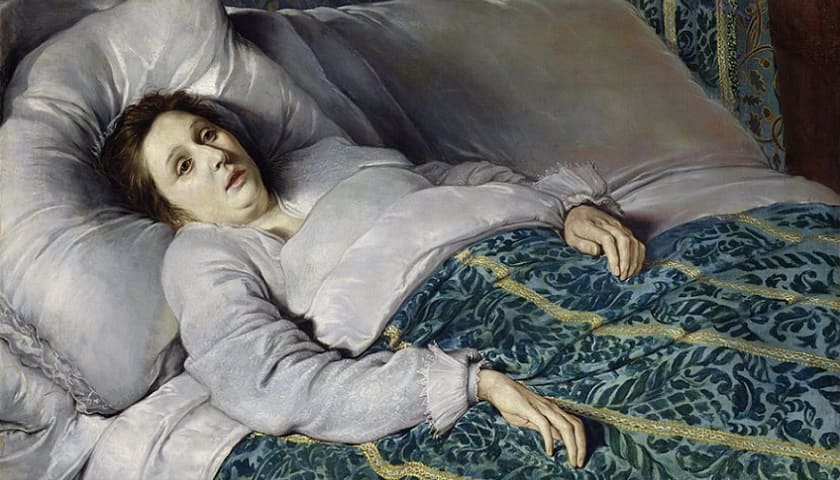 Obra: "Young Woman On Her Death Bed" (1621), autor desconhecido