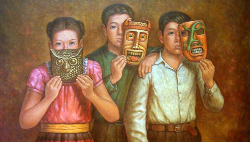 Obra "Children with Mask" (2008), de Carlos Orduna Barrera.