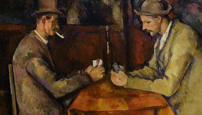 Obra: "Os Jogadores de Cartas" (entre 1890 e 1895), de Paul Cézanne (1839 - 1906).