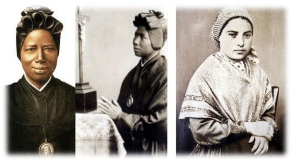 Santa Josefina Bakhita (1869 – 1947). A Variedade na Santidade Santa Bernadete Soubirous (1844 – 1879).