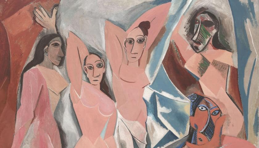 Obra "Les Demoiselles d'Avignon" (1907), por Pablo Ruiz Picasso (1881 - 1973);