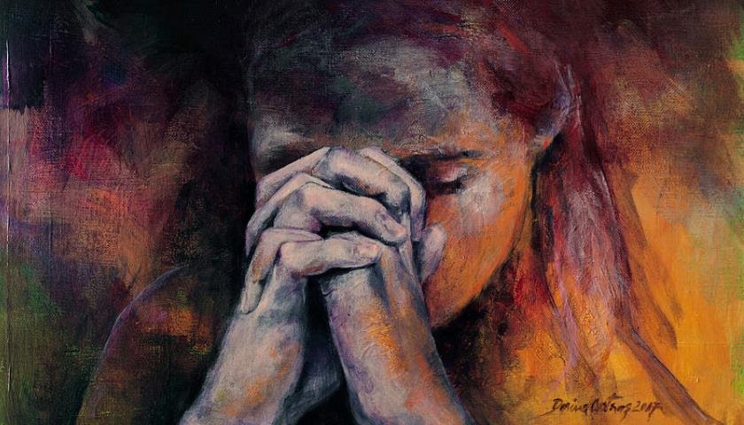Obra "Praying" (2017), por Dorina Costras