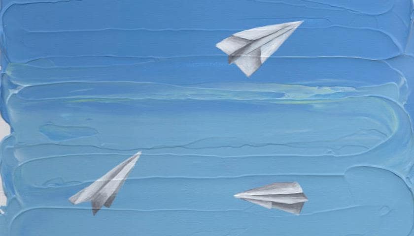 Obra: "Paper Airplanes", por Caroline Serafinas.