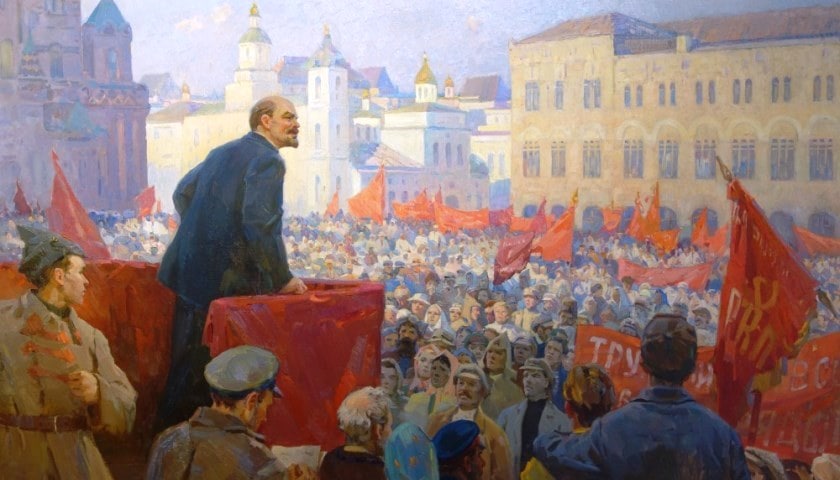 Obra: "Speech of Lenin on the Red Square" (1959), por Viktor Shatalin (1929 - 2003)