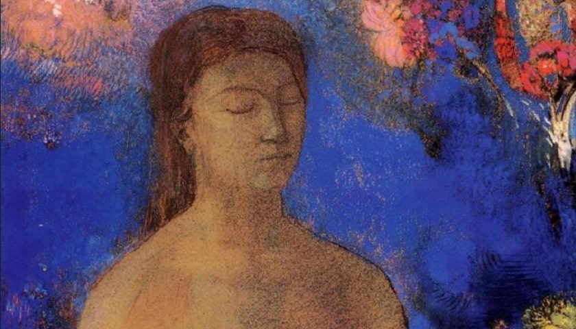 Obra: "Closed Eyes" (1895), por Odilon Redon (1840 - 1916).