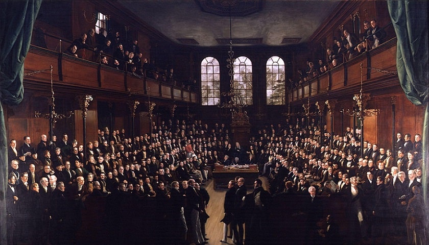 Obra: "The House of Commons" (1833), por Sir George Hayter (1792 - 1871)