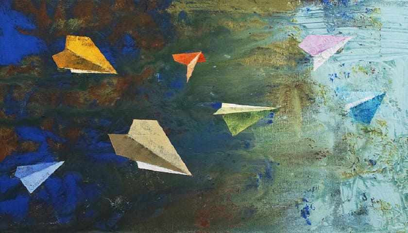 “Paper Airplanes” (2018), por Michael Creese.