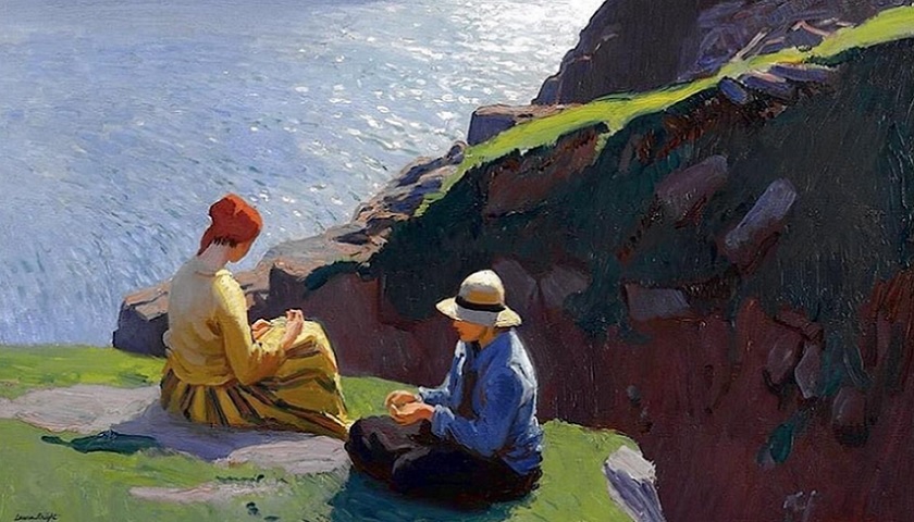 Obra: "On the Cliffs" (1913), por Laura Knight (1877 - 1970).