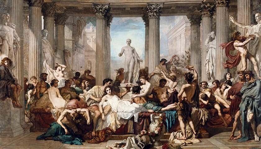 Obra: "A queda de Roma" (1881), por Thomas Couture (1815 - 1879).