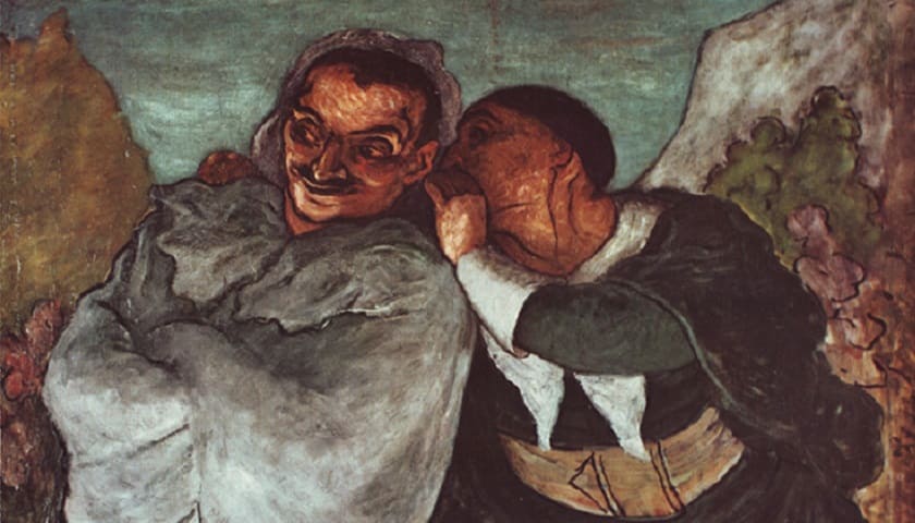 Obra: "Crispin and Scapin", por Honoré Daumier (1808 – 1879)