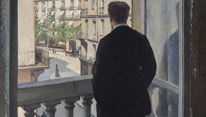 Obra: "Young Man at His Window" (1876), por Gustave Caillebotte (1848 - 1894)