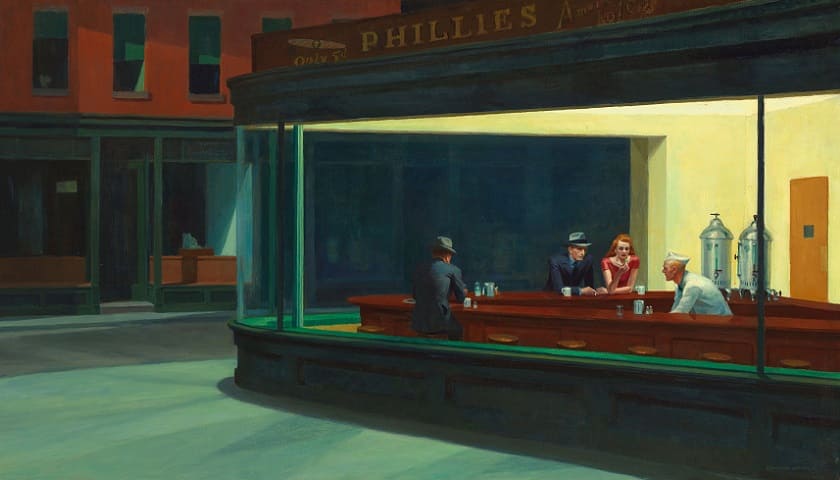 Obra: "Nighthawks" (1942), de Edward Hopper (1882 - 1967)