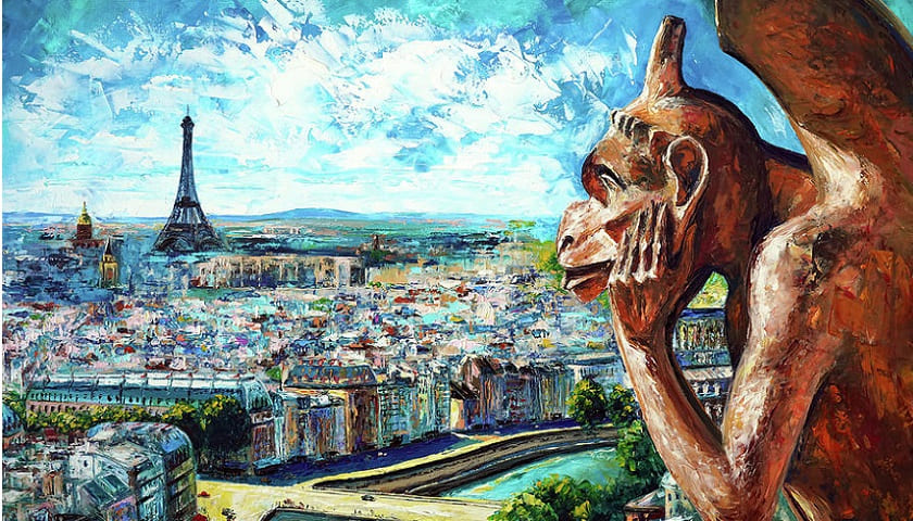 Obra: "Vista de Notre Dame" (2020), por Natasha Mylius.