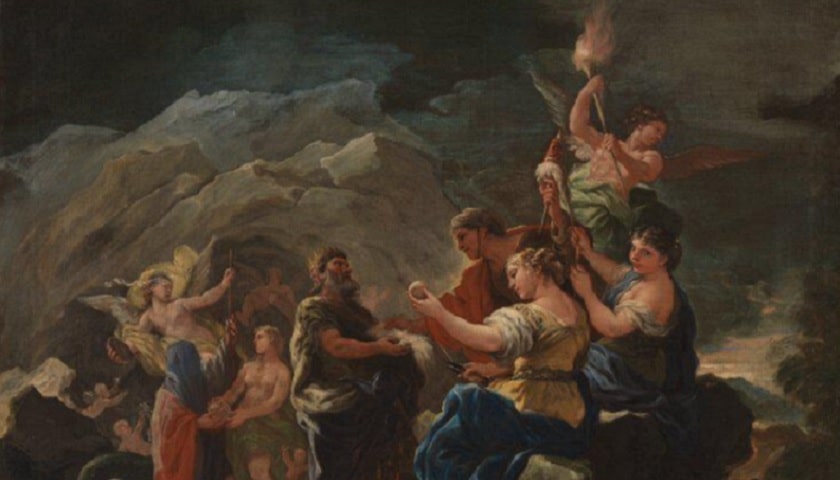 Obra: "The Cave of Eternity", Luca Giordano (1634 – 1705).
