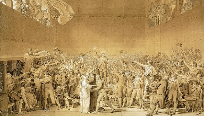 Obra “O Juramento do Jogo da Péla” (1791), de Jacques-Louis David (1748 – 1825).