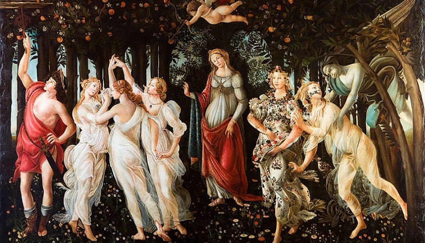 Obra: "A Primavera" (1477 – 1482), de Sandro Botticelli (1445 - 1510).