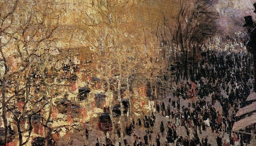 Obra: "Le boulevard des capucines"(1813), por Claude Monet (1840-1926).