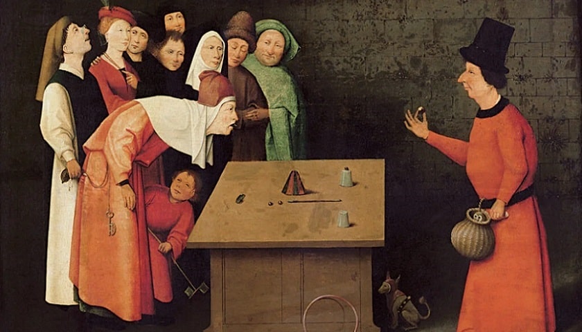 Obra: "O Charlatão" (1500), por Hieronymus Bosch (1450 - 1516).