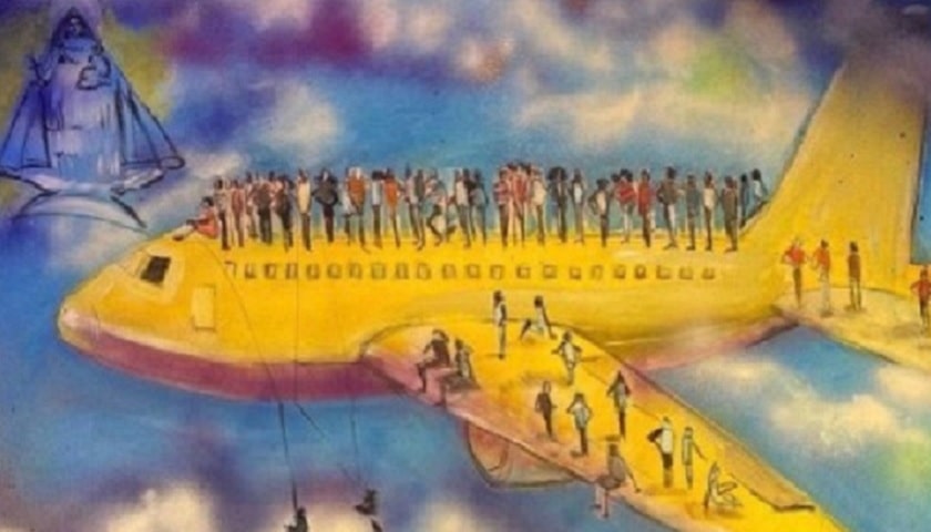 Obra: "Sálvate", de Erni Vales. Disponível para leilão no site do movimento “Cuba Decide” (https://fundaciondemocratica.betterworld.org/auctions/esperanza-mural-nft-auction).