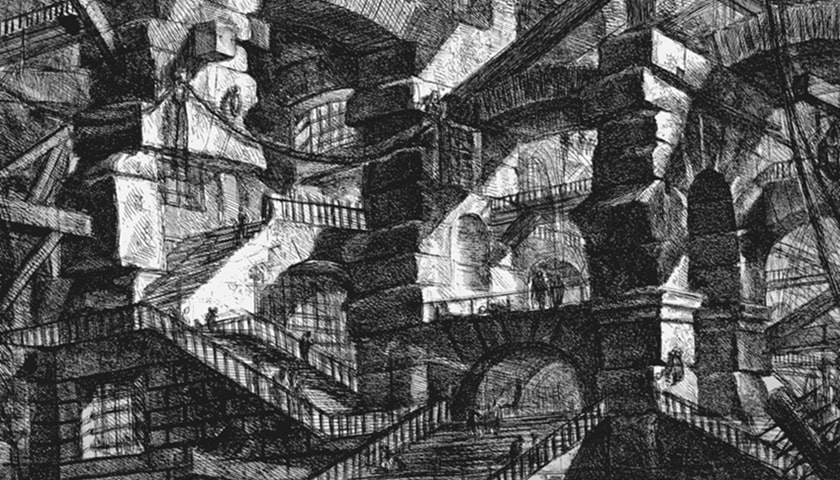 Obra: "Imaginary Prison (Carcere XIV)" (1760), de Giovanni Battista Piranesi (1720 – 1778) .