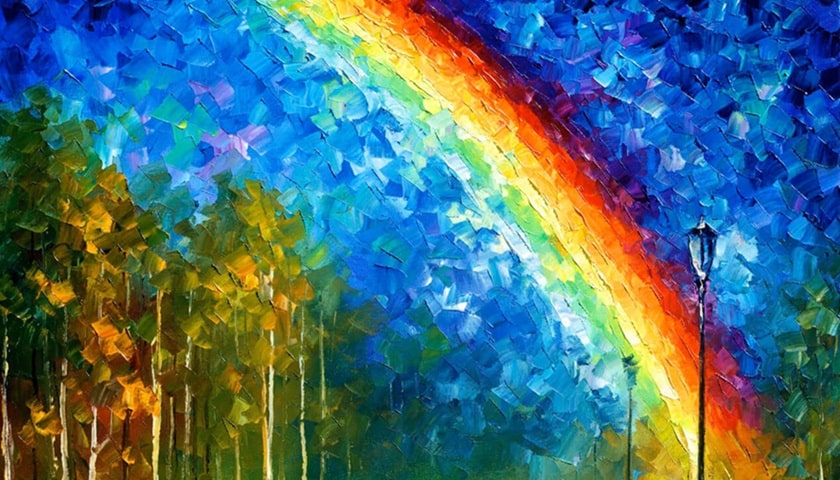 Recorte da obra: "Rainbow", de Leonid Afremov.