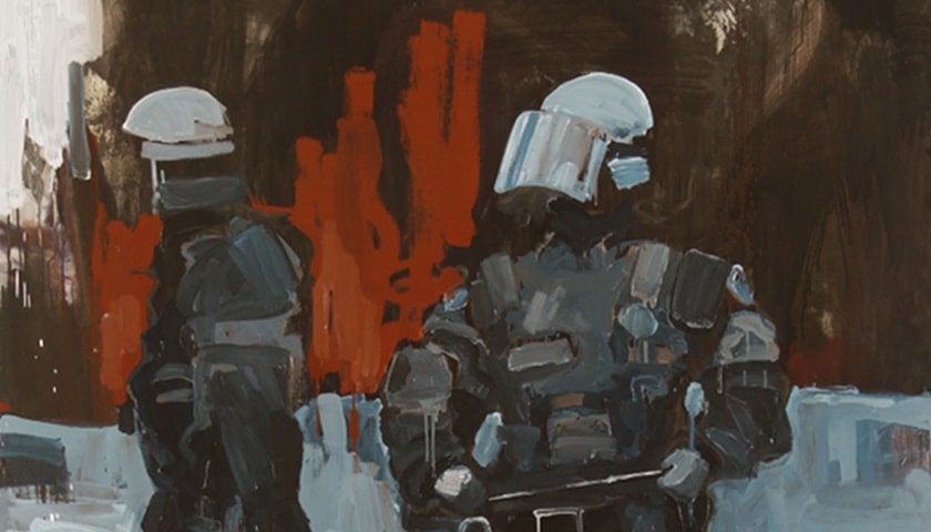 Obra: "Police and Thieves" (2015), por Hugo Mayer.
