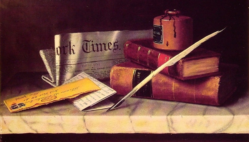 Oba: "Still Life with Letter to Thomas B. Clarke", por William M. Harnett.