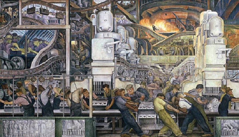 Obra: "Detroit Industry North", por Diego Rivera.