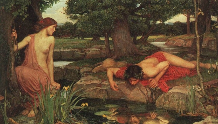 Obra: "Eco e Narciso" (1903), de John William Waterhouse (1849 - 1917).