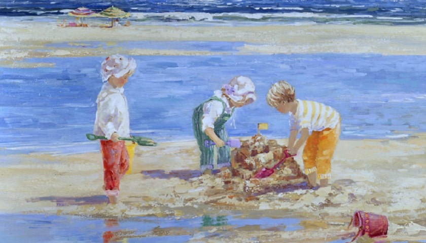 Obra: "Sand Castle Day", por Sally Swatland.