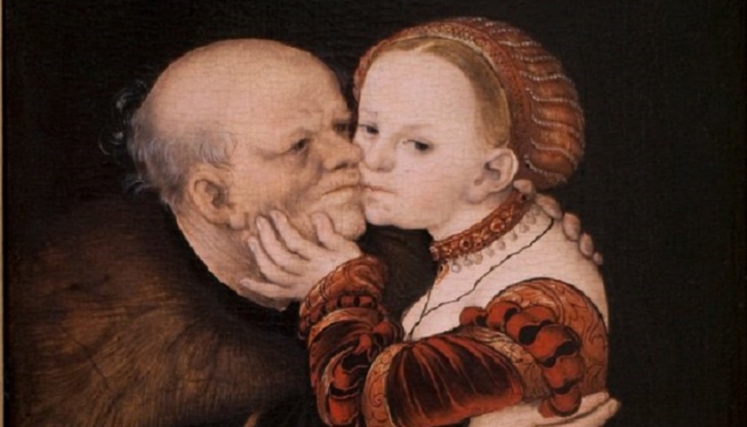 Obra: "O velho idiota", por Lucas the Elder Cranach (1472 - 1553).