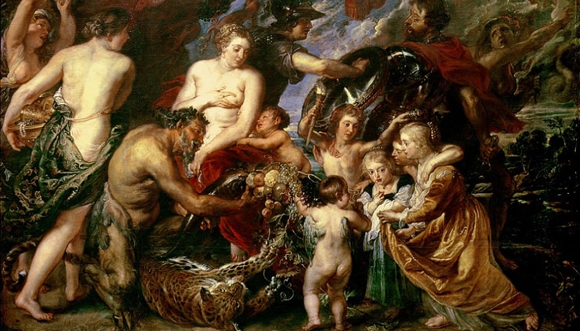 Obra: "Peace and War" (1629), por Peter Paul Rubens (1577 - 1640).