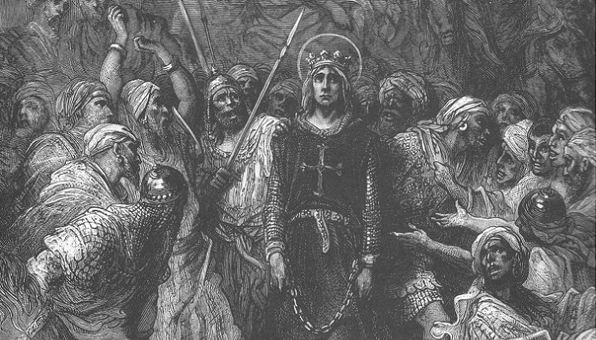 Obra: "Luís IX feito prisioneiro durante a Sétima Cruzada", por Paul Gustave Doré (1832 - 1883).